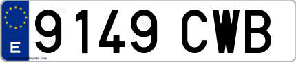 Ejemplo de matrícula de coche ordinaria 9149 CWB