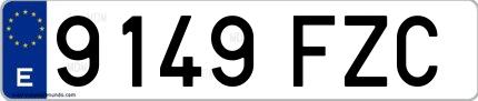 Ejemplo de matrícula española 9149 FZC