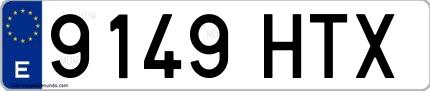 Ejemplo de matrícula española 9149 HTX