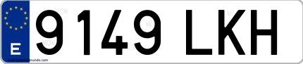 Ejemplo de matrícula española 9149 LKH