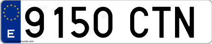Ejemplo de matrícula de coche ordinaria 9150 CTN