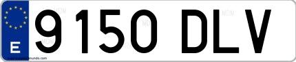 Ejemplo de matrícula española 9150 DLV
