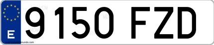 Ejemplo de matrícula española 9150 FZD