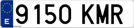 Ejemplo de matrícula española 9150 KMR