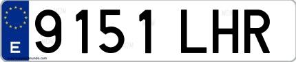 Ejemplo de matrícula española 9151 LHR