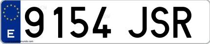 Ejemplo de matrícula española 9154 JSR