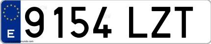 Ejemplo de matrícula española 9154 LZT
