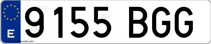 Ejemplo de matrícula española 9155 BGG