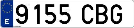 Ejemplo de matrícula española 9155 CBG