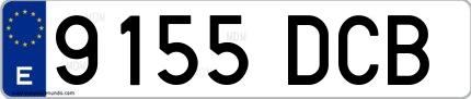 Ejemplo de matrícula española 9155 DCB