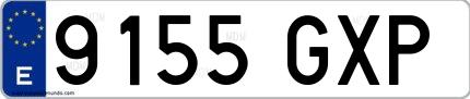 Ejemplo de matrícula española 9155 GXP