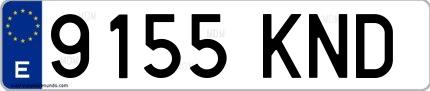 Ejemplo de matrícula española 9155 KND