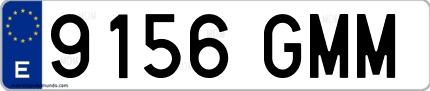 Ejemplo de matrícula de coche ordinaria 9156 GMM