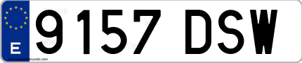 Ejemplo de matrícula de coche ordinaria 9157 DSW
