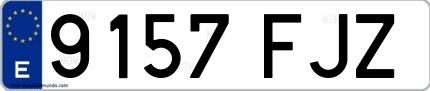 Ejemplo de matrícula española 9157 FJZ