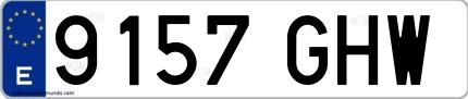 Ejemplo de matrícula española 9157 GHW
