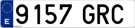 Ejemplo de matrícula española 9157 GRC