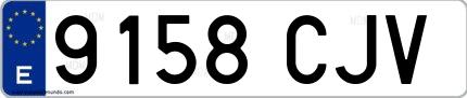 Ejemplo de matrícula española 9158 CJV
