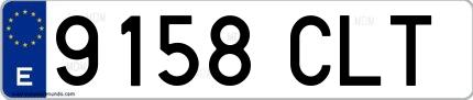 Ejemplo de matrícula española 9158 CLT