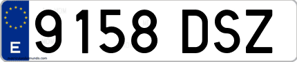 Ejemplo de matrícula de coche ordinaria 9158 DSZ