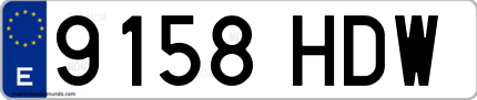 Ejemplo de matrícula de coche ordinaria 9158 HDW