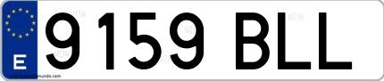 Ejemplo de matrícula española 9159 BLL