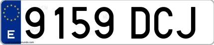 Ejemplo de matrícula española 9159 DCJ