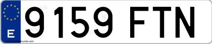 Ejemplo de matrícula española 9159 FTN