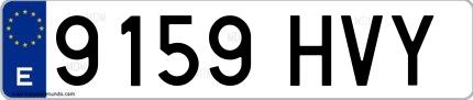 Ejemplo de matrícula española 9159 HVY