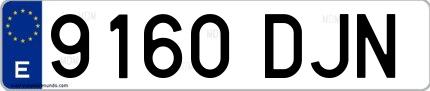 Ejemplo de matrícula española 9160 DJN