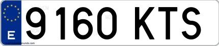 Ejemplo de matrícula española 9160 KTS