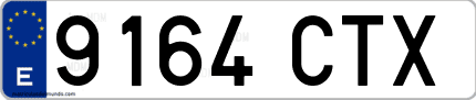 Ejemplo de matrícula de coche ordinaria 9164 CTX