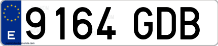 Ejemplo de matrícula de coche ordinaria 9164 GDB
