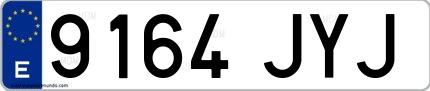 Ejemplo de matrícula española 9164 JYJ