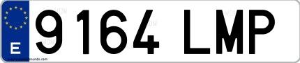 Ejemplo de matrícula española 9164 LMP