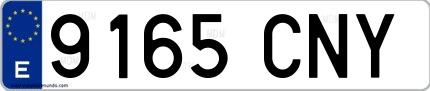 Ejemplo de matrícula española 9165 CNY
