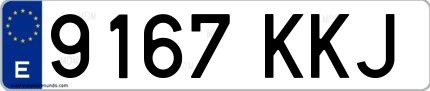 Ejemplo de matrícula española 9167 KKJ