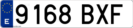 Ejemplo de matrícula de coche ordinaria 9168 BXF