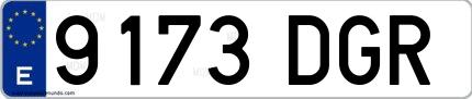 Ejemplo de matrícula española 9173 DGR