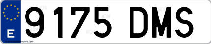 Ejemplo de matrícula de coche ordinaria 9175 DMS