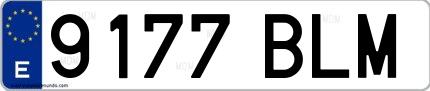 Ejemplo de matrícula española 9177 BLM