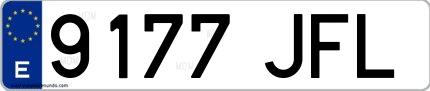 Ejemplo de matrícula española 9177 JFL