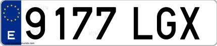 Ejemplo de matrícula española 9177 LGX