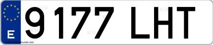 Ejemplo de matrícula española 9177 LHT