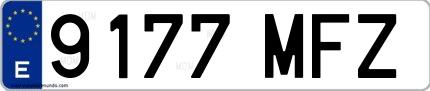Ejemplo de matrícula española 9177 MFZ