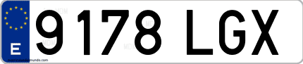 Ejemplo de matrícula de coche ordinaria 9178 LGX