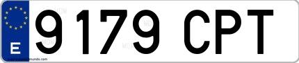 Ejemplo de matrícula española 9179 CPT