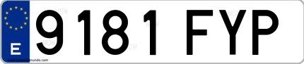 Ejemplo de matrícula española 9181 FYP