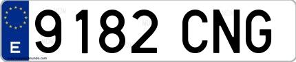Ejemplo de matrícula española 9182 CNG