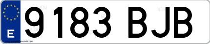 Ejemplo de matrícula española 9183 BJB
